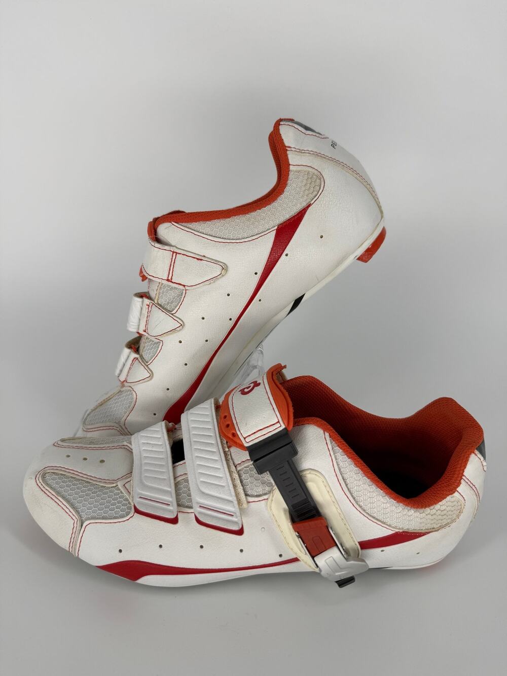 Peloton Cycling Shoes White Orange Size 44 Mens 10.5-11 Indoor Spin Shoes